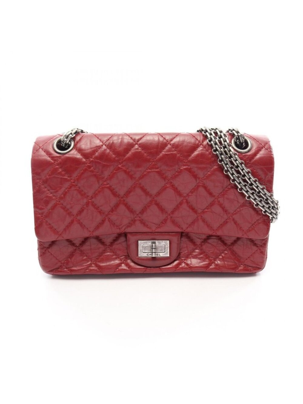 Chanel Shoulder Bag 2.55 Quilted Mademoiselle Chain Red Calfskin Flap